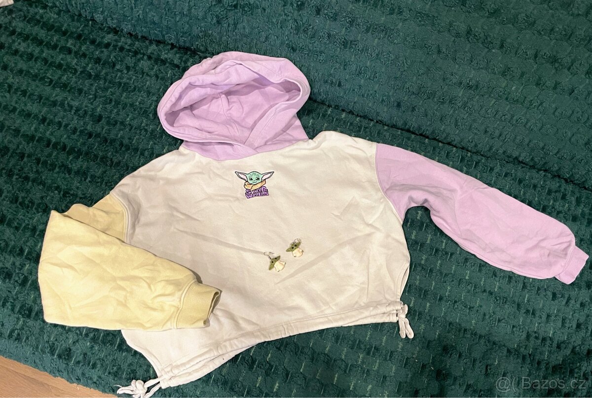Dívčí set mikina + náušnice Star Wars Yoda