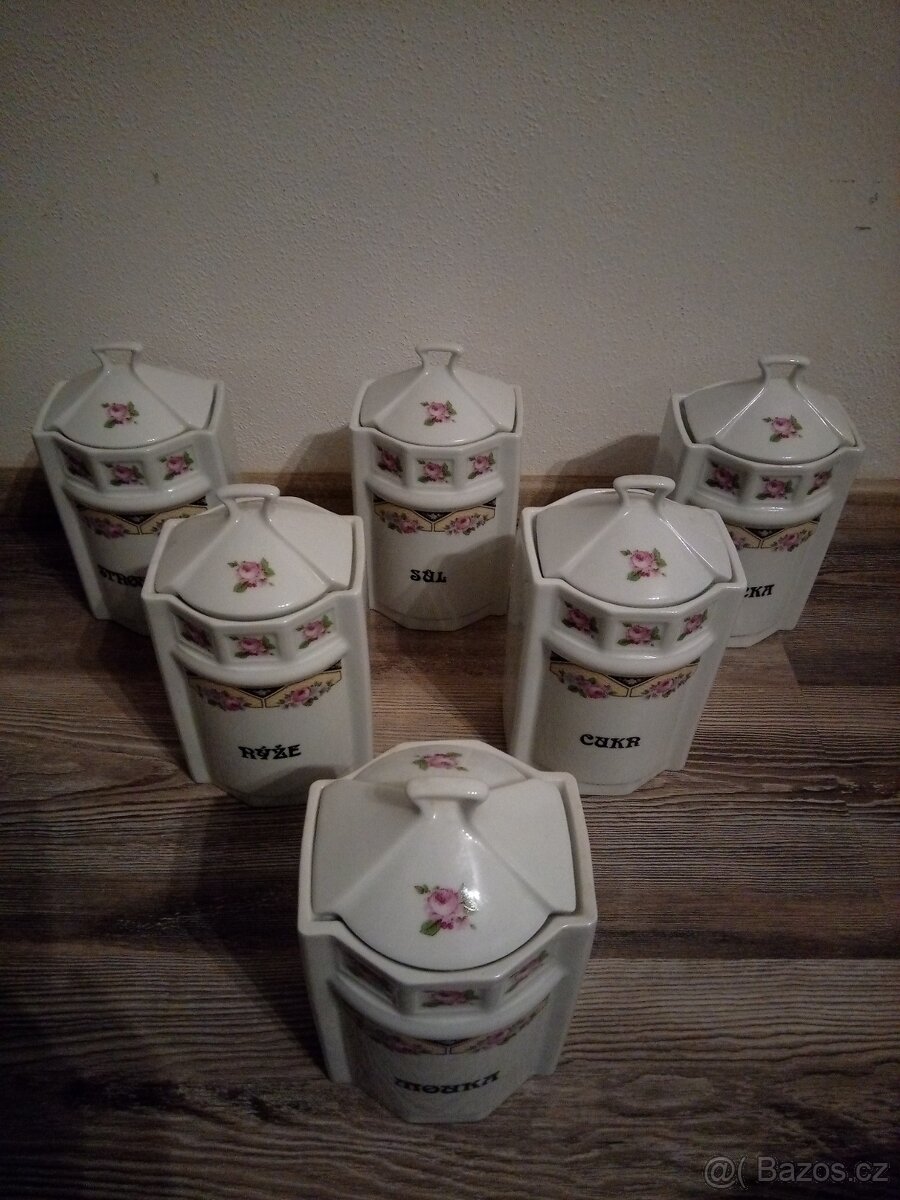 Staré porcelánové dózy 6 kusů