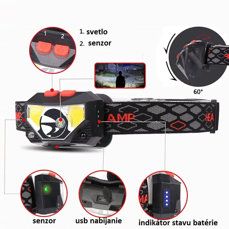 šikovná led čelovka, Bezdotykový sensor