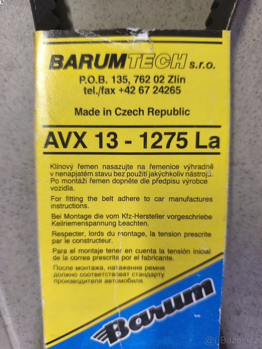 Klínový řemen Barum AVX13-1275La