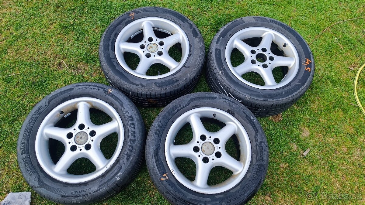 BMW E39 kola orig., 16" 5x120, pneu letní Dunlop 225/55 R16