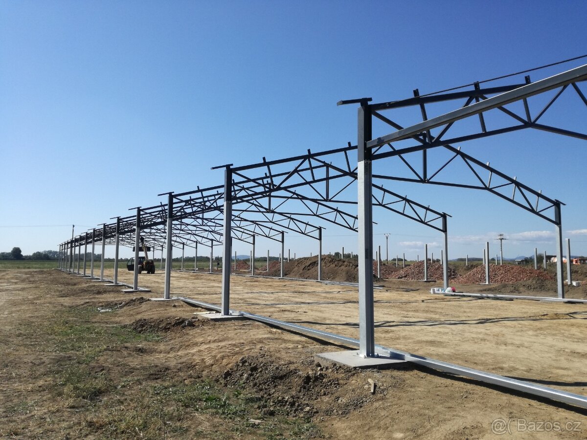 Ocelová konstrukce haly - priehradová 5x15x30 m