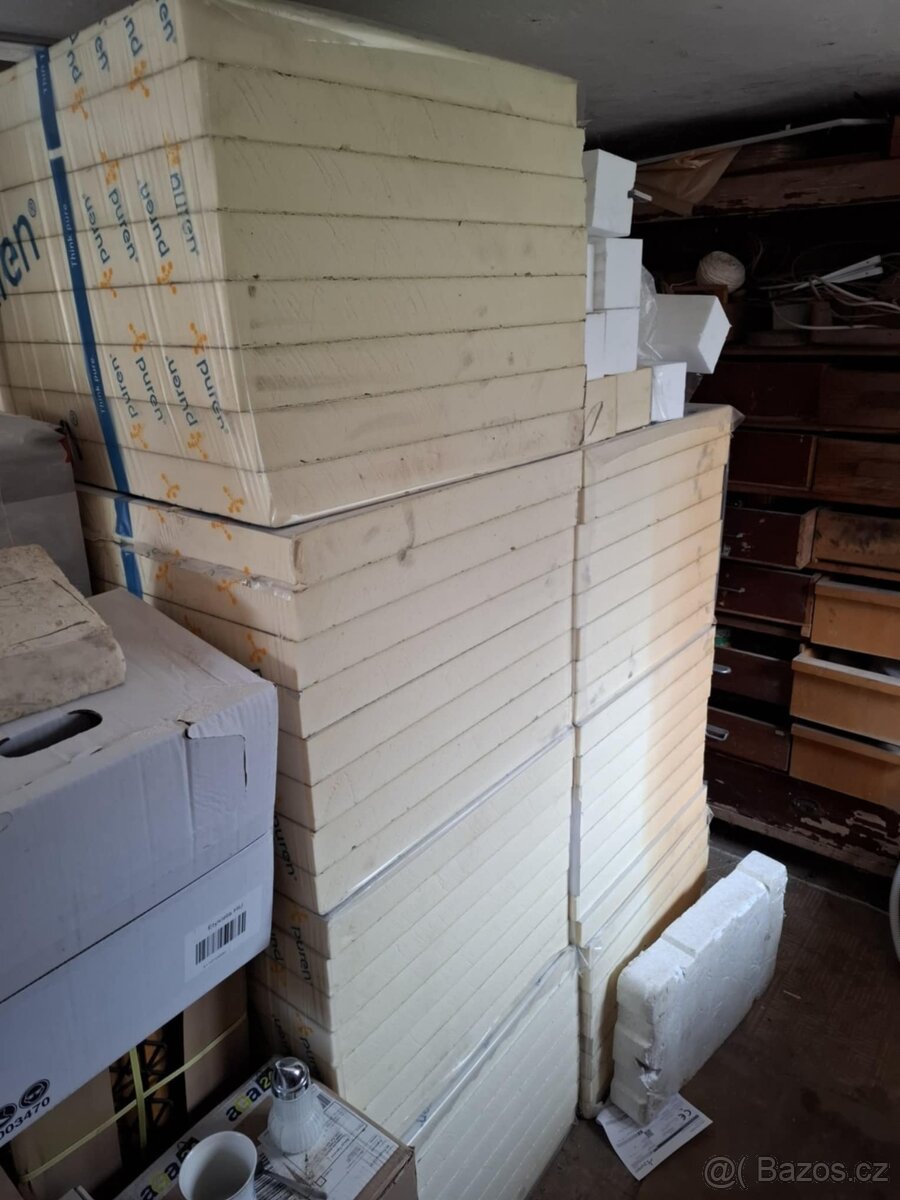 PIR desky 120 x 60 x 6 cm - 40.3 m2 nepoškozené (zašpiněné)