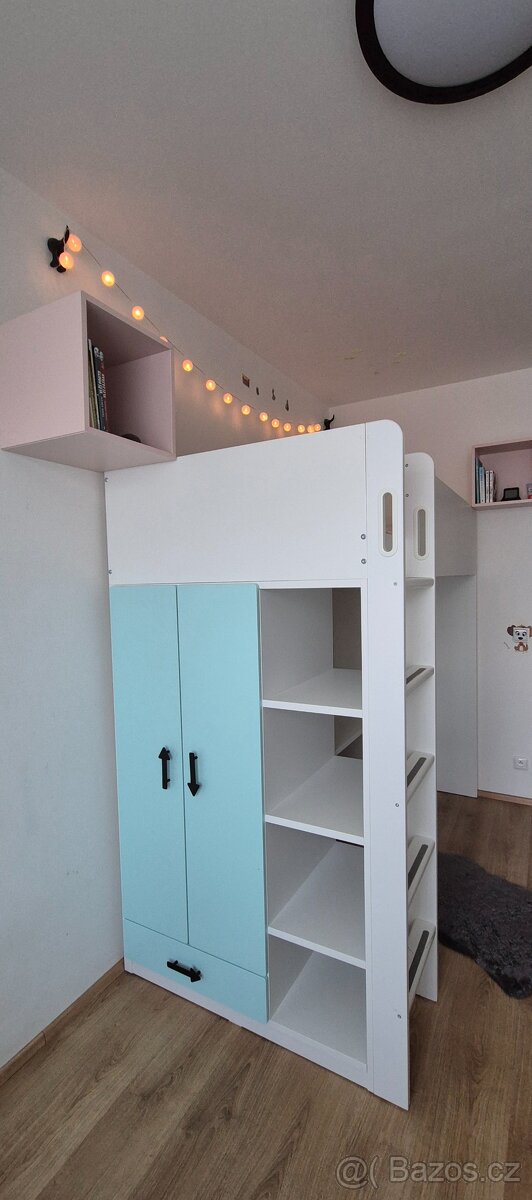 Ikea dětská patrová postel Smastad + ZDARMA matrace