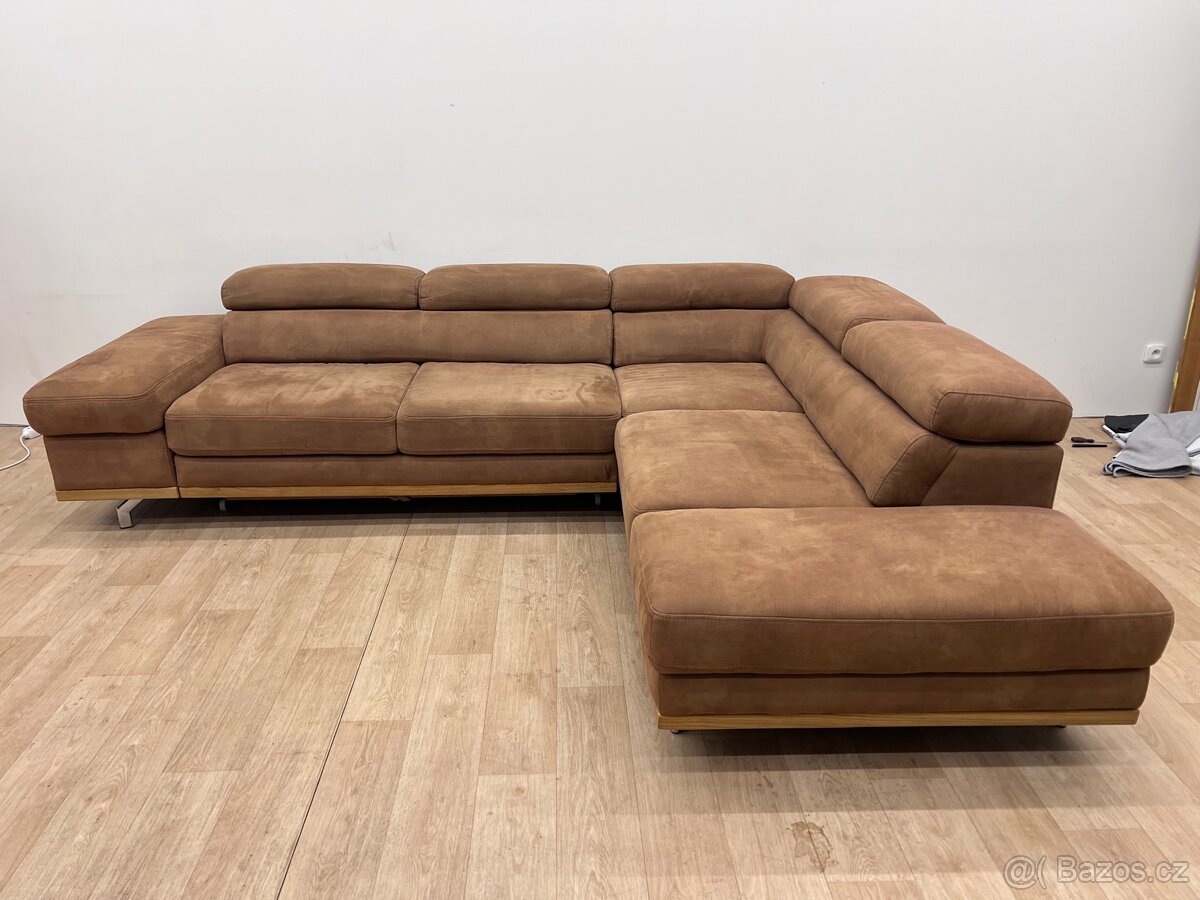 Sedací souprava broušená kůže