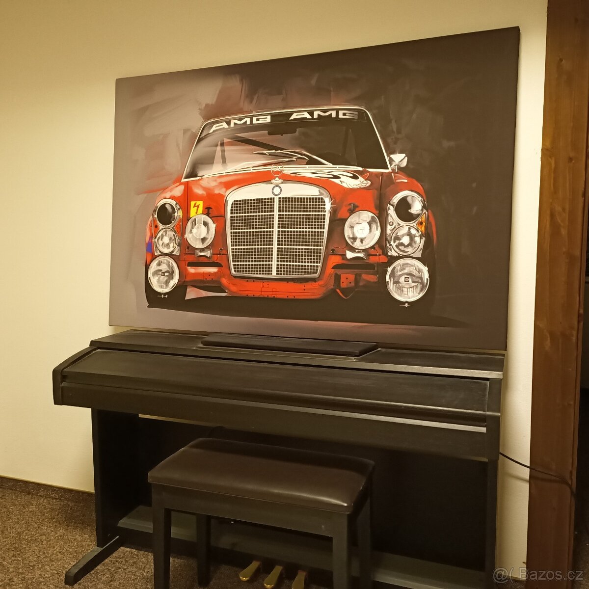 Prodám imitaci ručně malovaného velkého obrazu Mercedes AMG