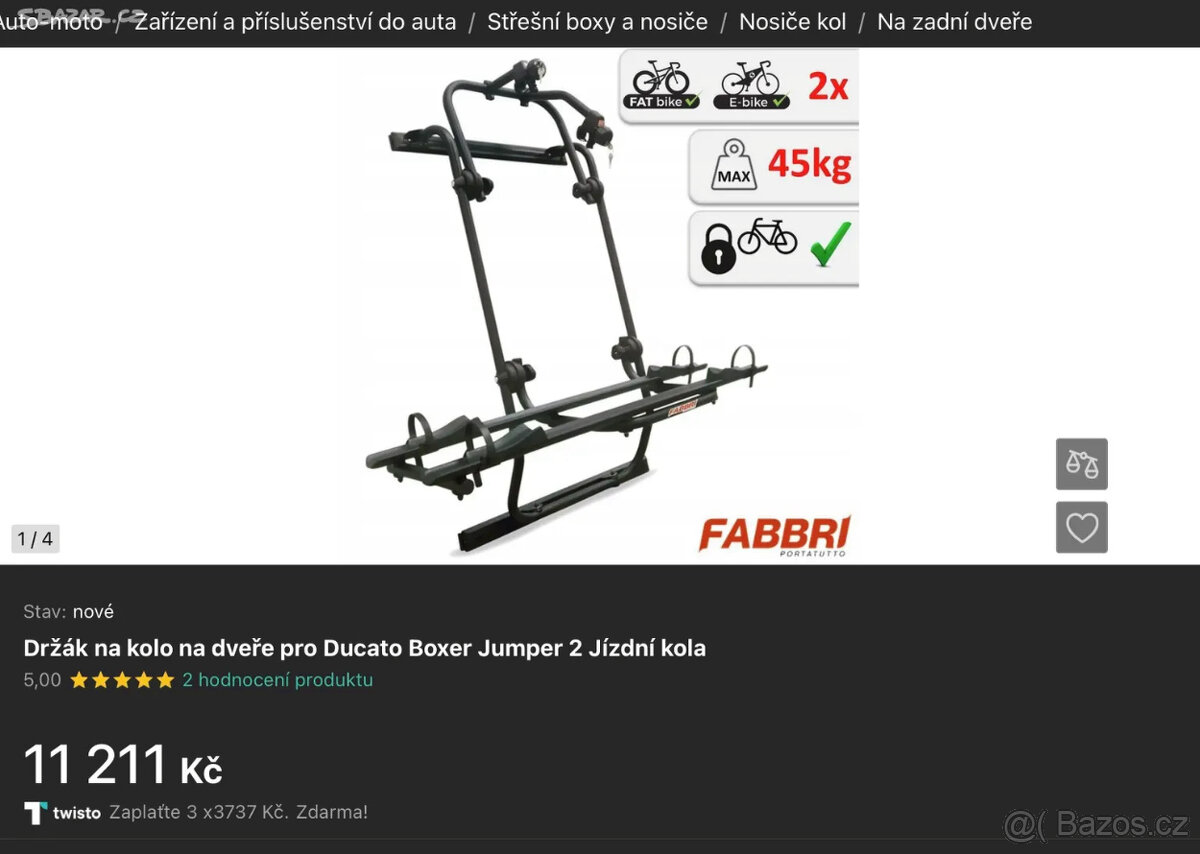 Nový Nosič kol na dodávky