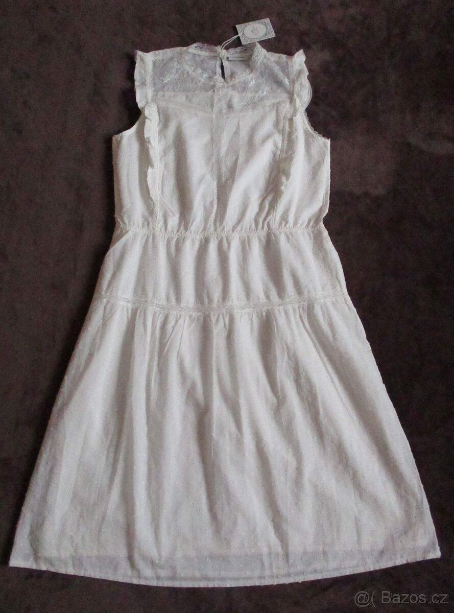 Dámské bílé krajkové šaty boho L 40 nové