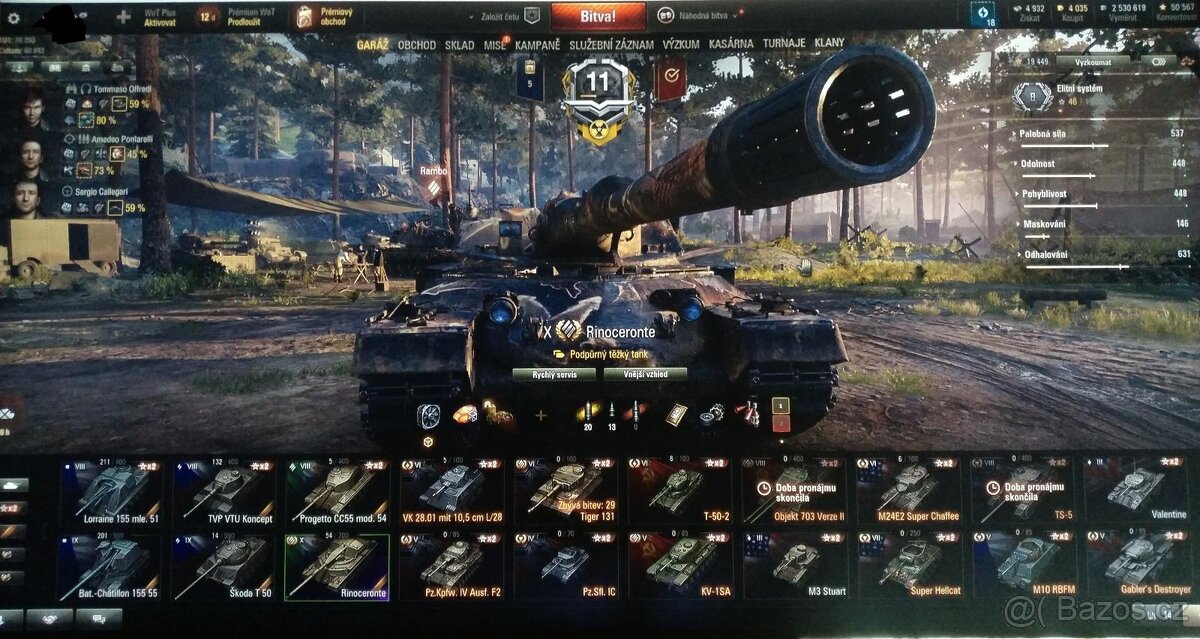 WoT World of tanks účet včetně emailu