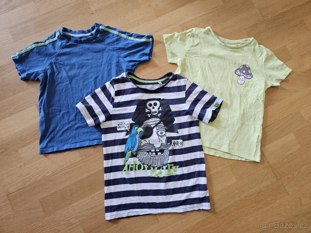 Set triček s krátkým rukávem, 3x tričko, vel. 128