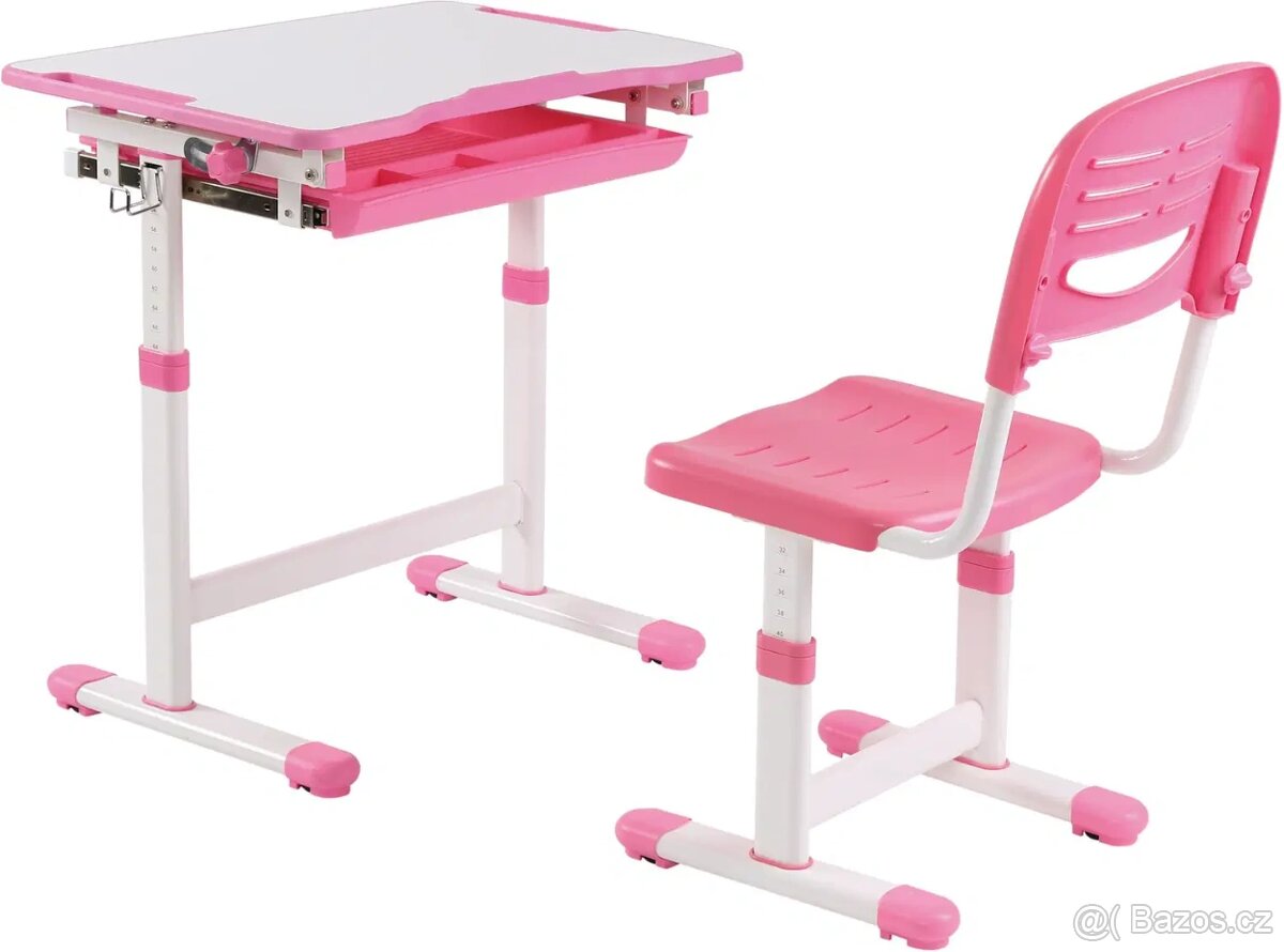 2ks stůl pro deti modrý a růžový