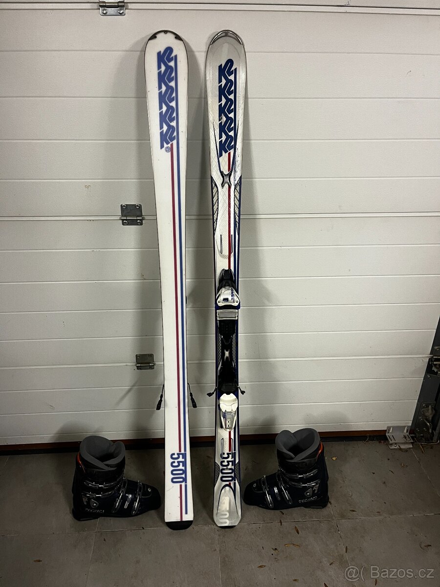 Lyže K2 167cm + lyžáky