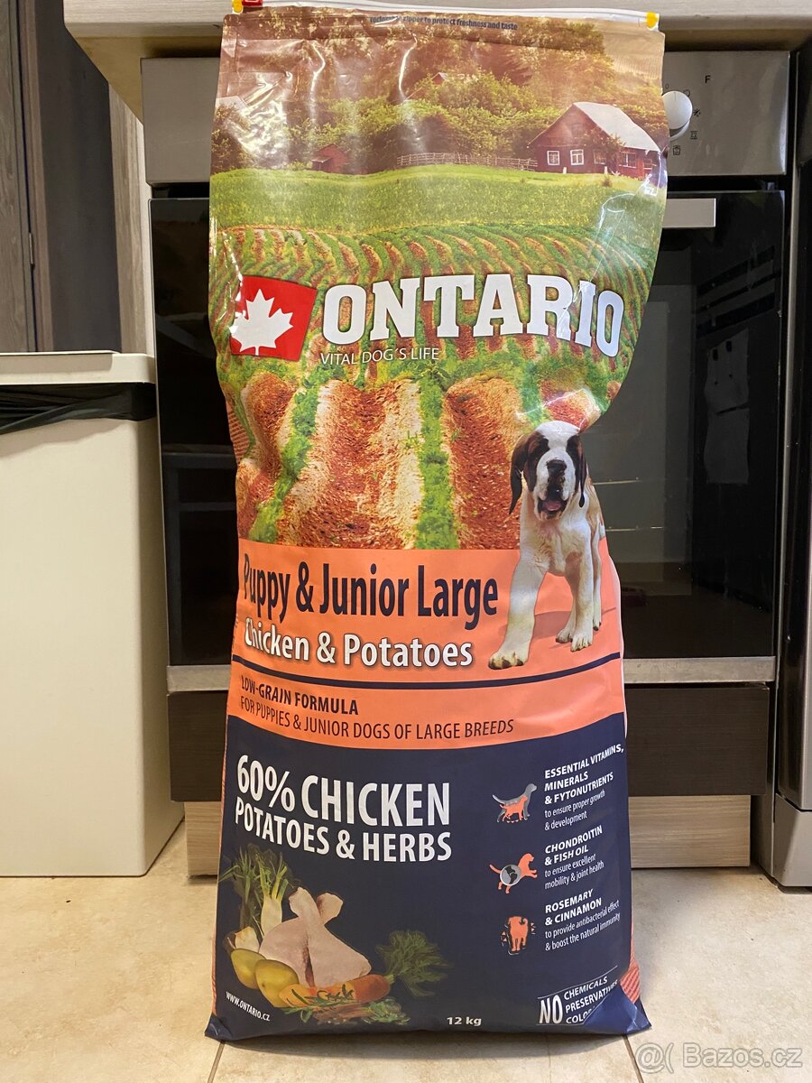 Granule pro štěňátka - Ontario Puppy & Junior Large 10,5 kg