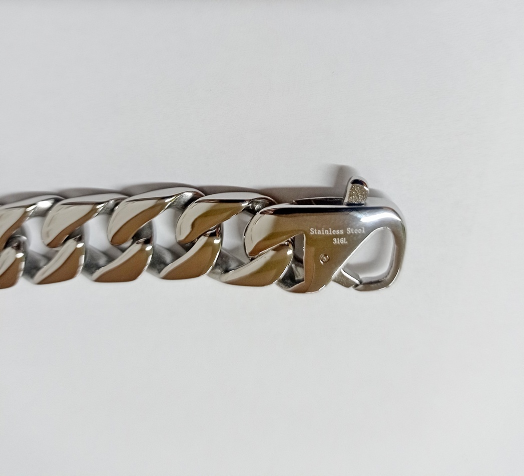 NOVÝ masivní pánský náramek Shiny PANCER Silver Steel š.15mm
