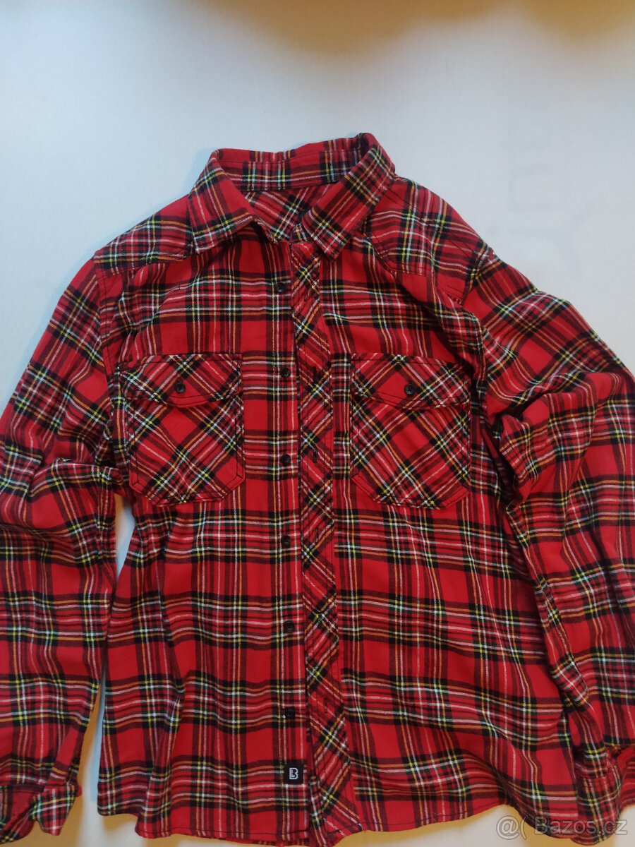 pánská košile Brandit červená tartan