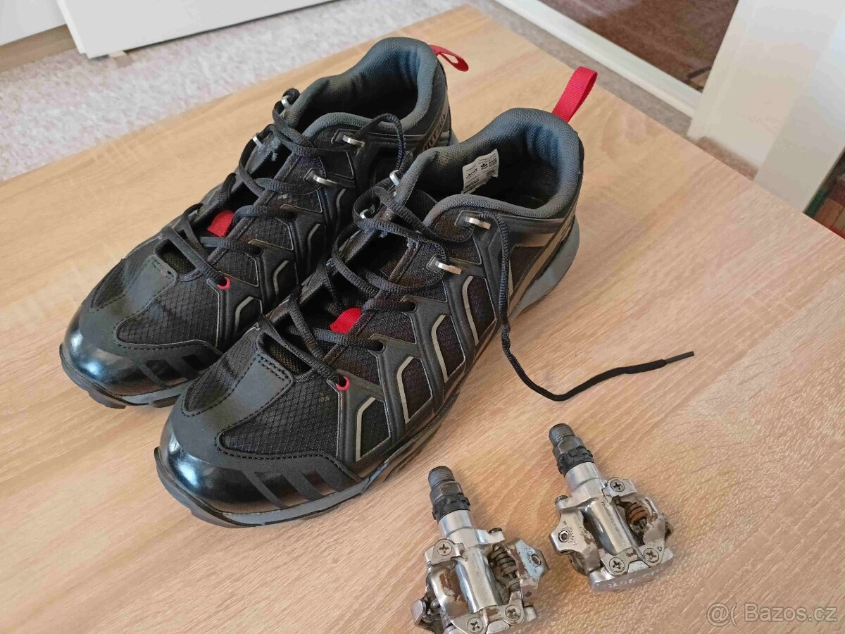 Prodám SHIMANO boty na kolo + nášlapné pedály