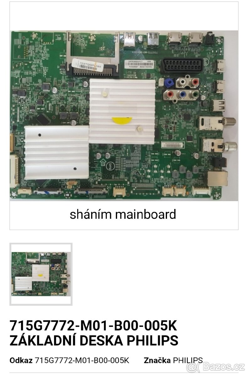 Sháním základní desku pro Philips 55PUS6561/12