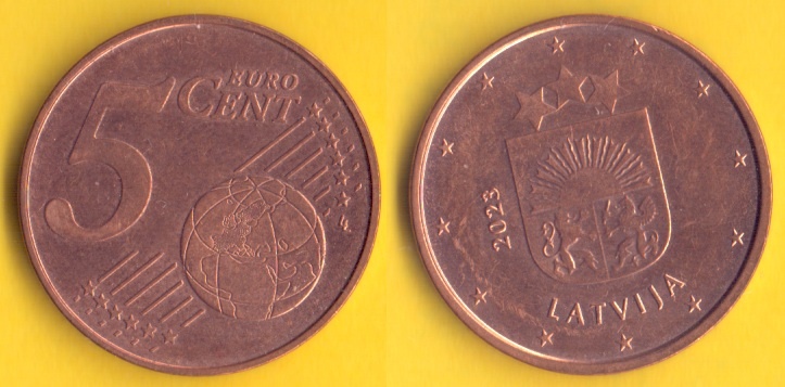 Euro mince Lotyšsko 5 cents 2023