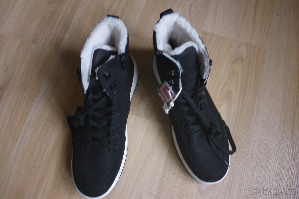 nové zimni boty Rieker, kůže, ovčí vlna