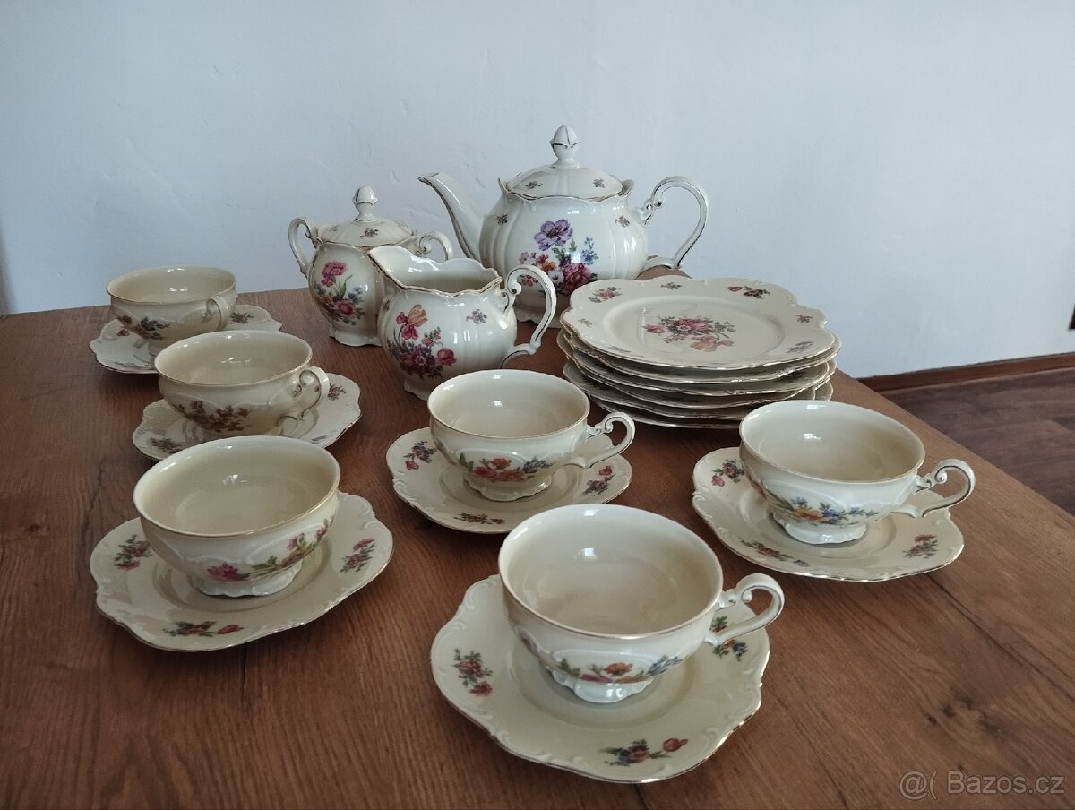 Starožitná dezertní čajová souprava