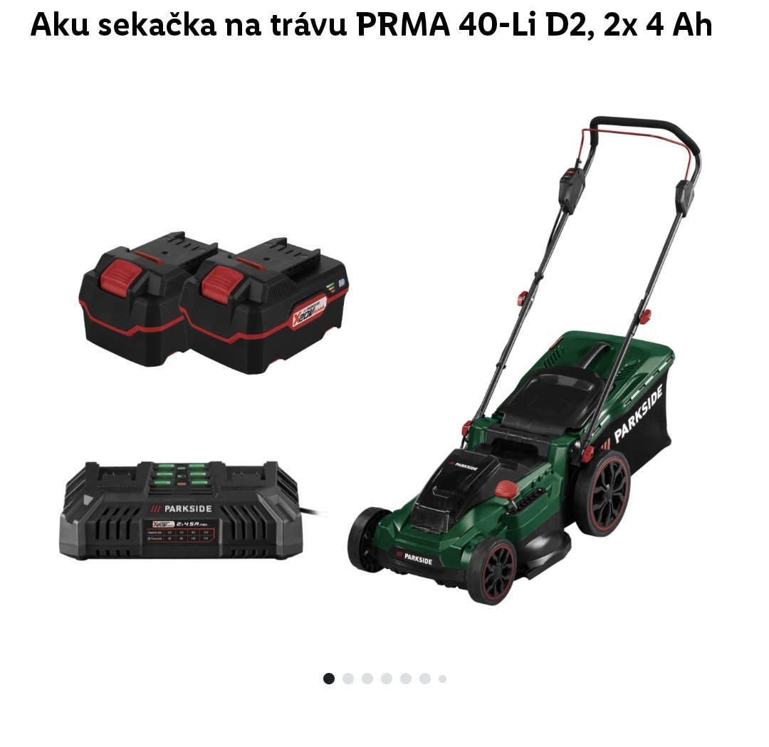 Aku Parkside sekačka, rychlonabíjčka, 2X 4Ah baterie