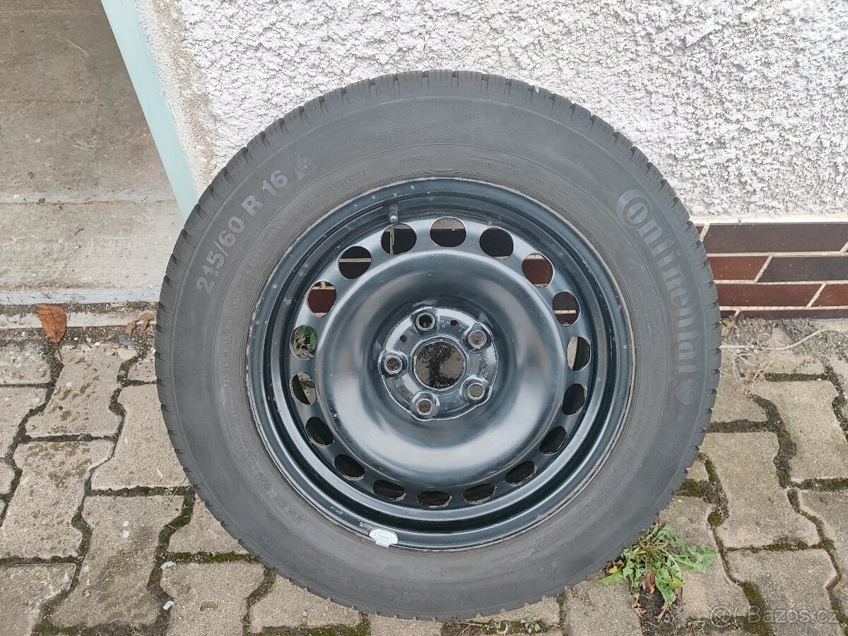 Ocelové disky 6,5Jx16H2 a zimni pneumatiky Continental