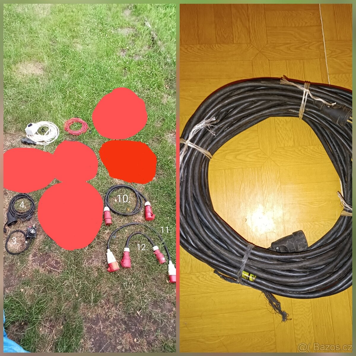 Prodlužovací kabely/prodlužky a spínače 380V a 220V