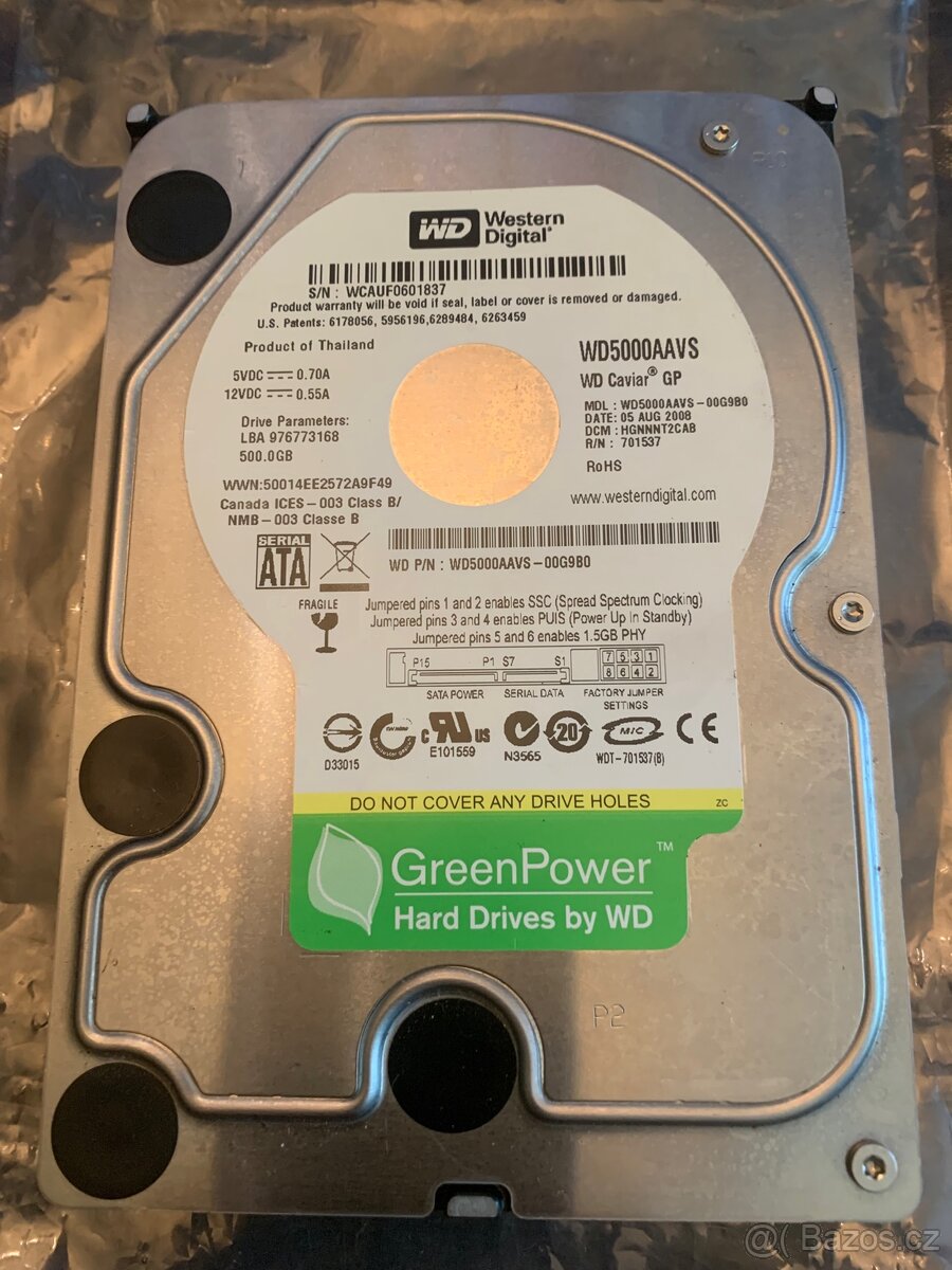 Pevný disk WD5000AAVS 500GB