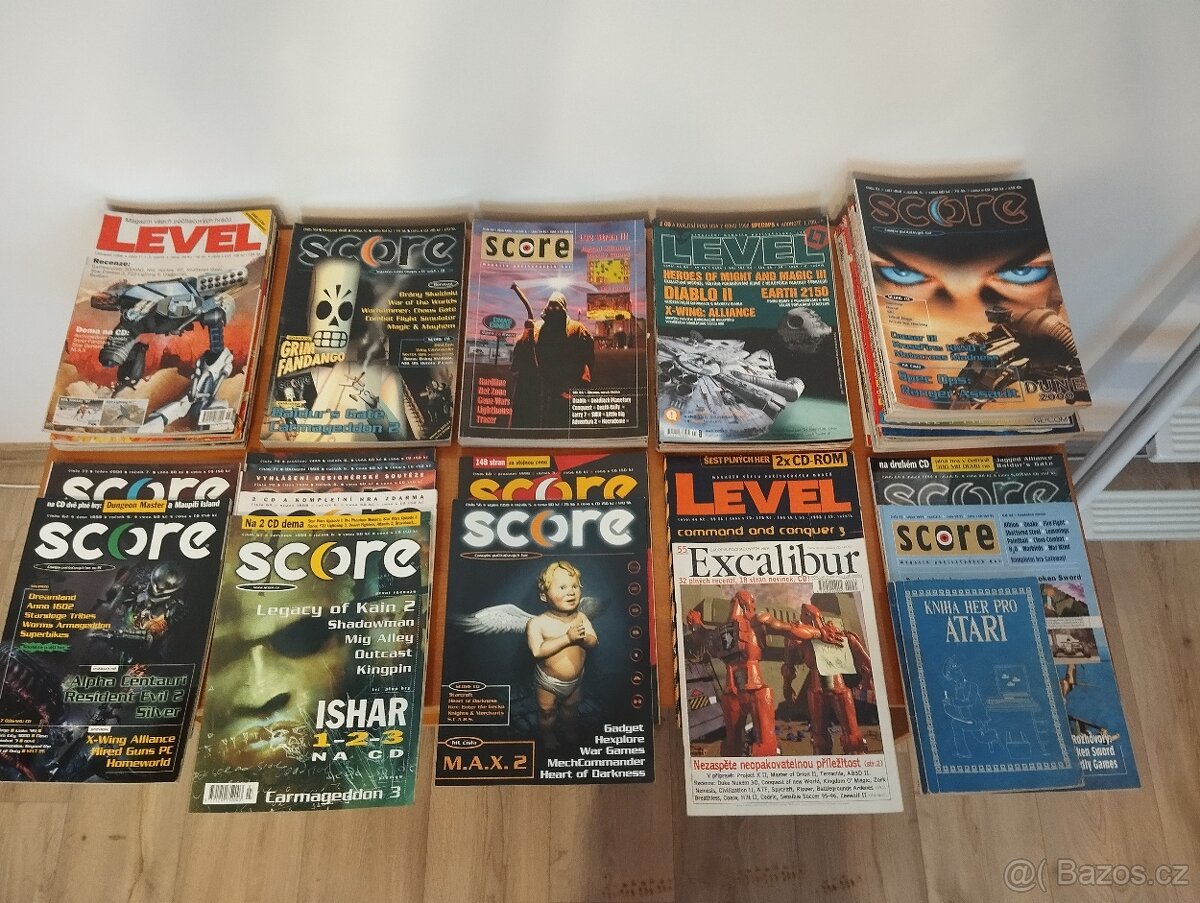 Prodám herní časopisy SCORE, LEVEL, Excalibur