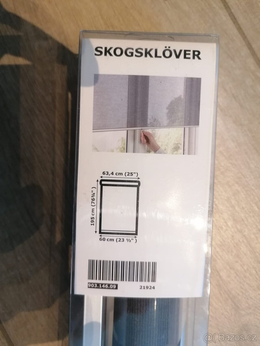 SKOGSKLÖVER - roleta, šedá, 60x195 cm (IKEA)