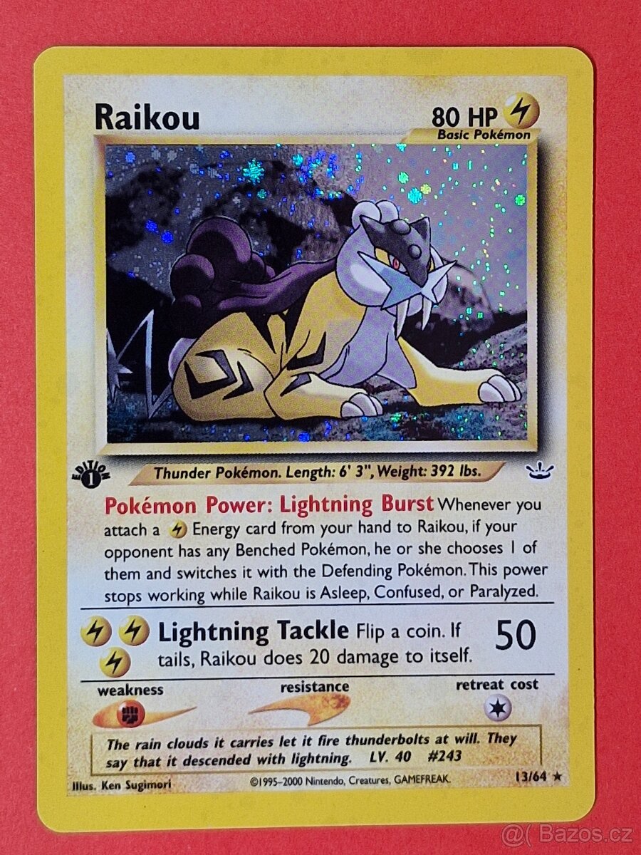 Pokémon Raikou 13/64 | Neo Revelation | 1st Edition Holo