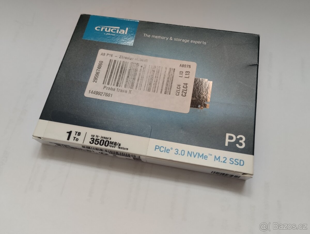 Crucial P3 1TB - SSD disk M.2 (PCIe 3.0 4x NVMe)