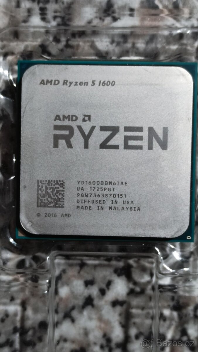 Ryzen 5 1600 AM4 6j./12vl. 3,2-3,6 GHz TDP 65W PCIE 3.0x16+4