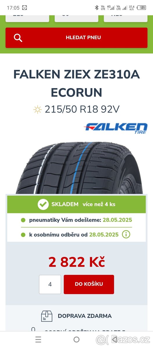 FALKEN ZIEX 215/50 R18 92V