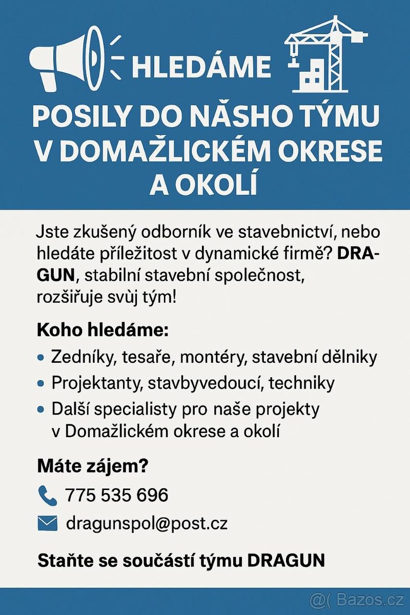 Hledáme posily do týmu