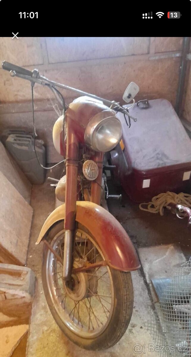 ČZ 175 Sport + vozík motex. Originál s TP