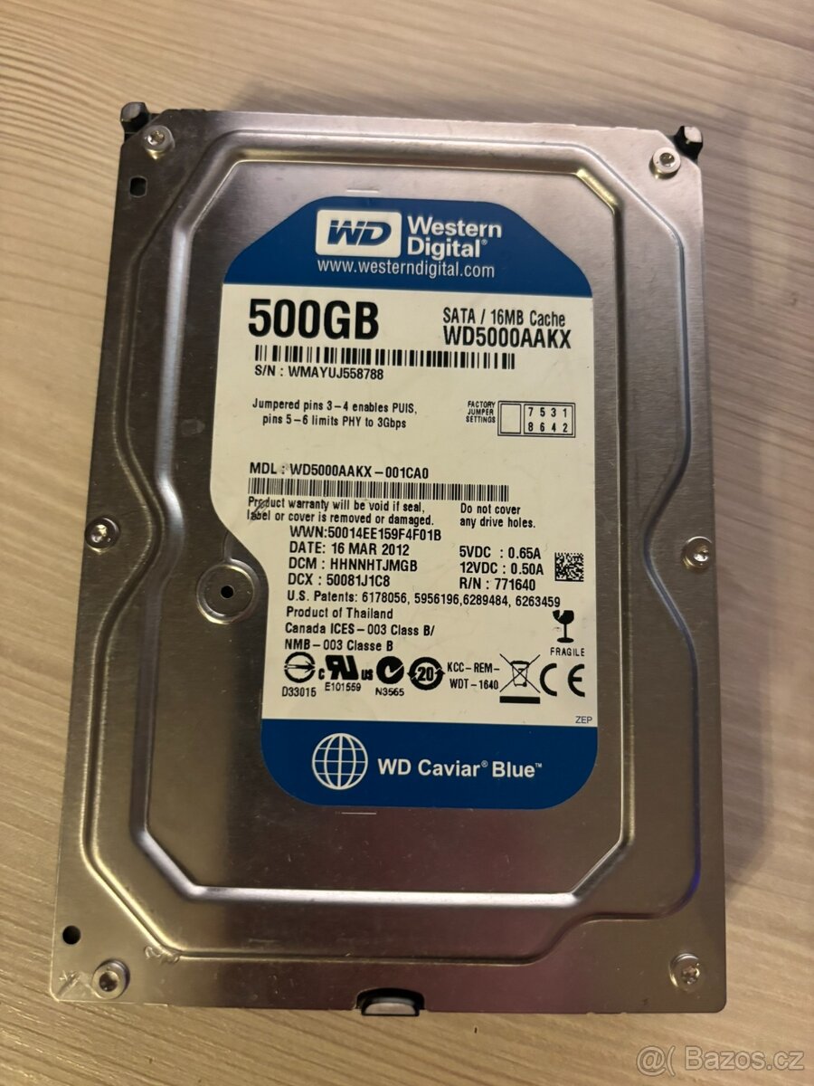 Western Digital Caviar Blue 500GB HDD 3.5" SATA III, 7200 o
