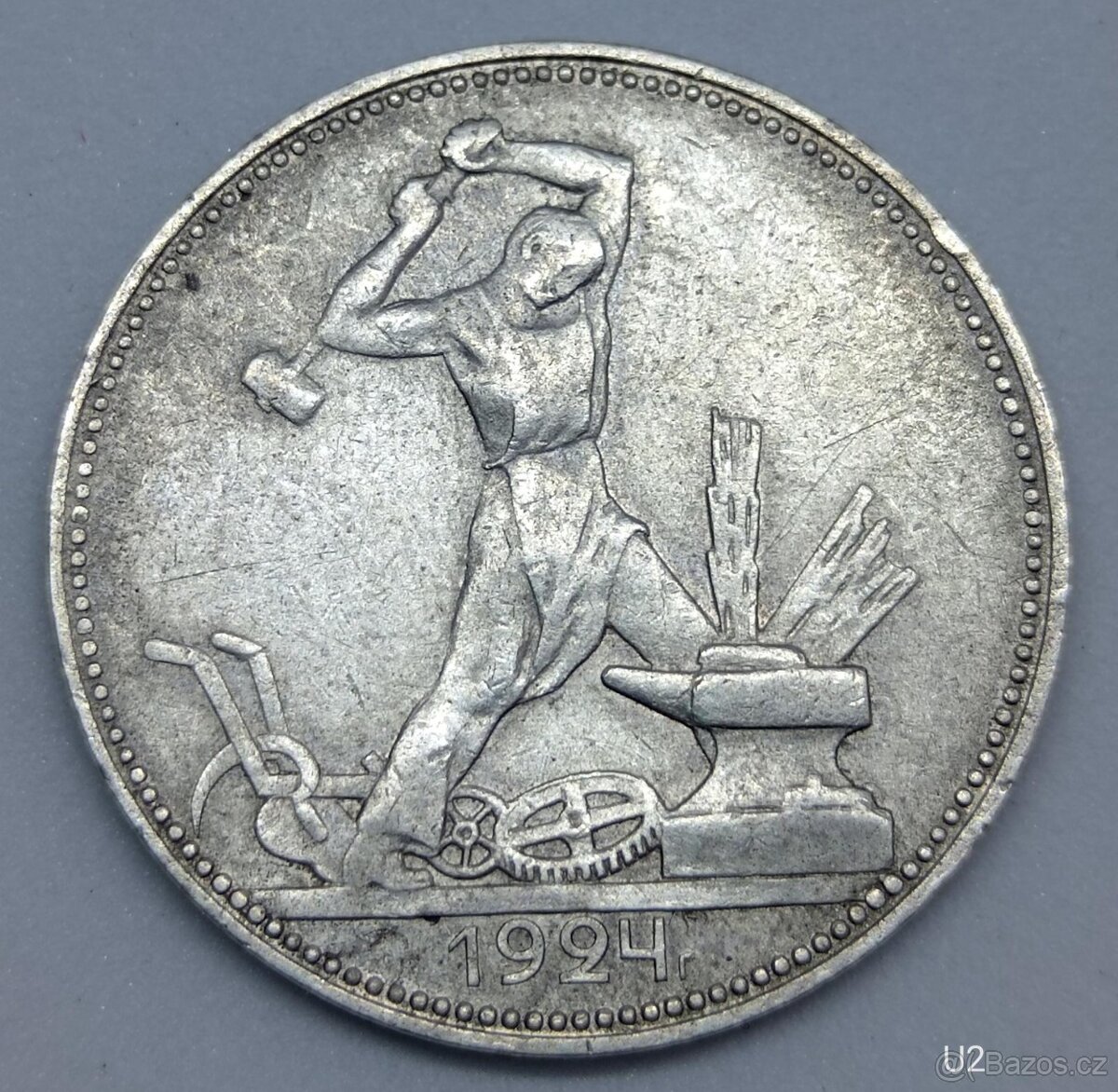 Stříbrná mince 25 Poltinnik 1924