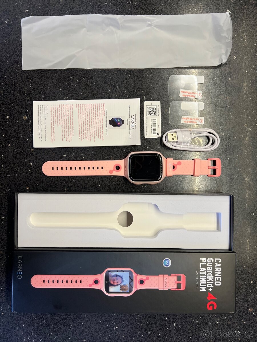 Chytré hodinky Carneo GuardKid+ 4G Platinum dětské růžové
