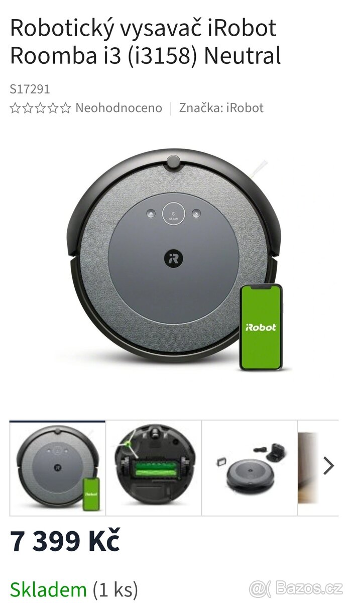 Robotický vysavač Roomba i3