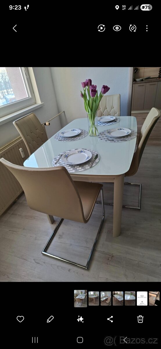 Jidelni stul skleneny XL