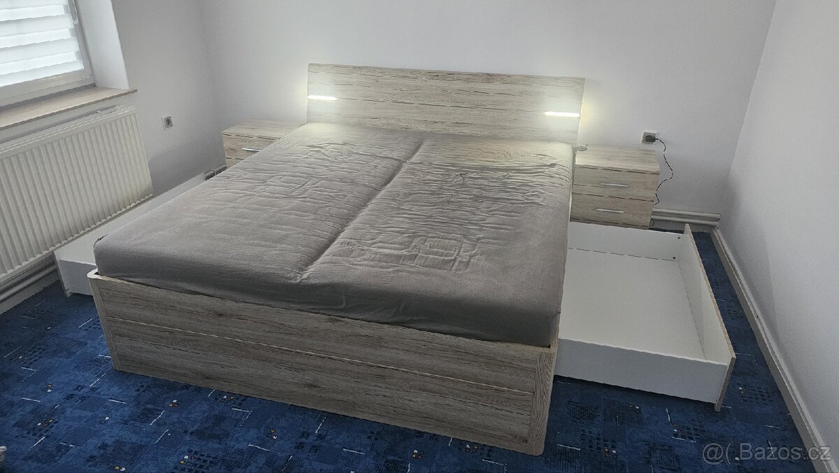 Postel MAESTRO - dub sanremo světlý, 180x200 cm