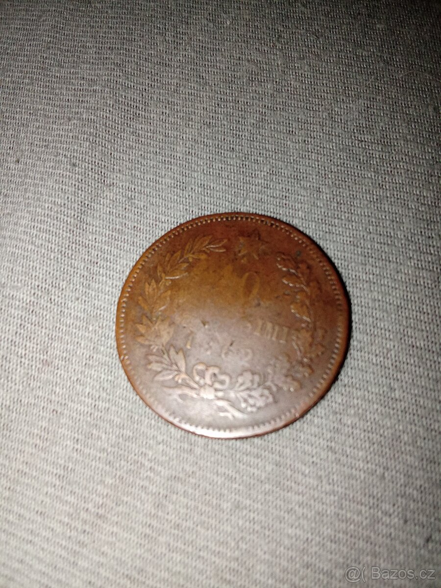 Italská mince z roku 1862