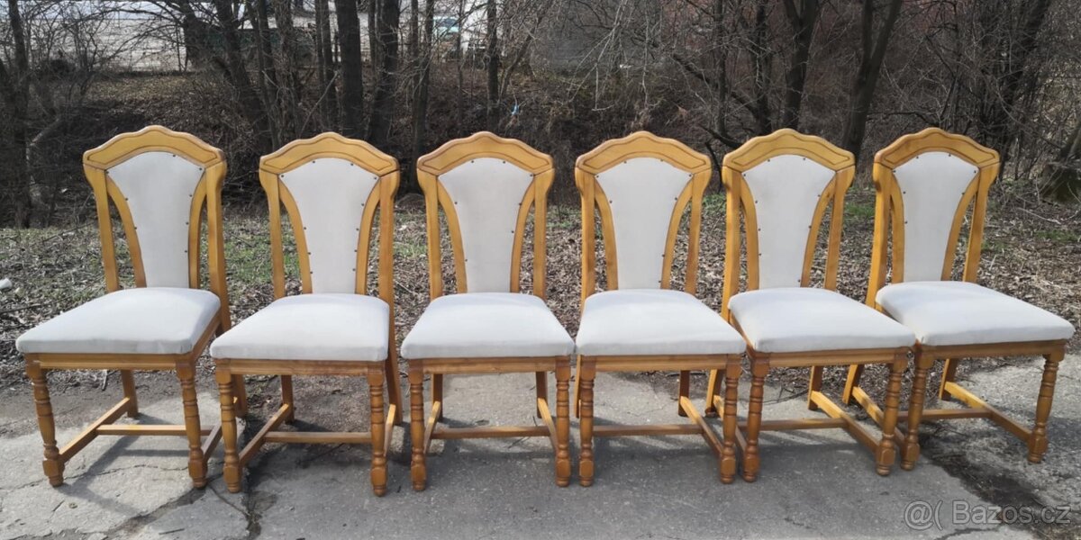 Masivní židle - 6 kusů