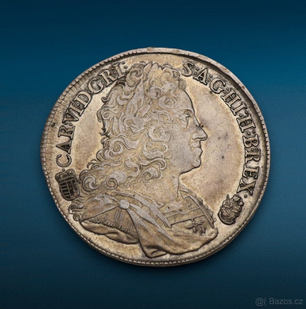 Strieborný Toliar 1733 KB - Karel VI. - Krásny