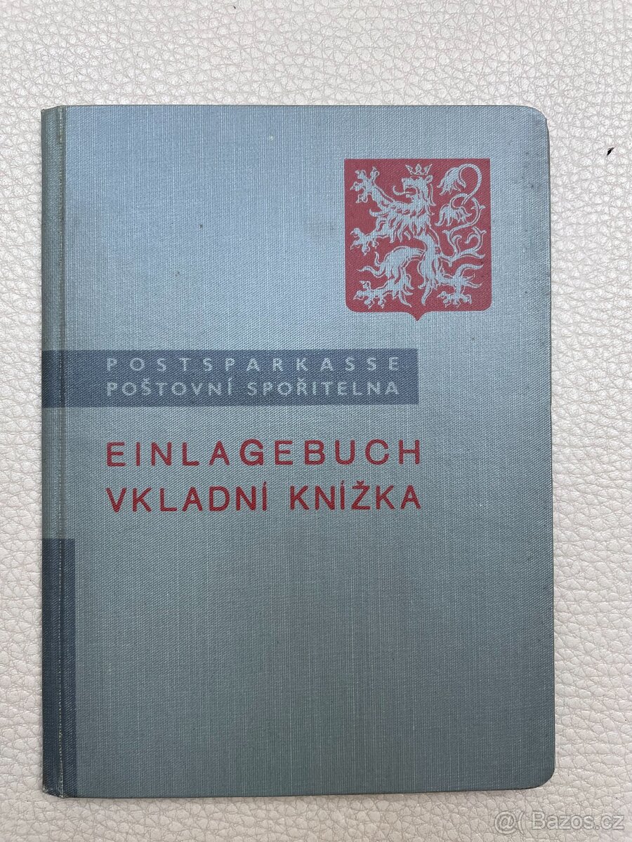 Vkladní knížka Poštovní spořitelny z roku 1940