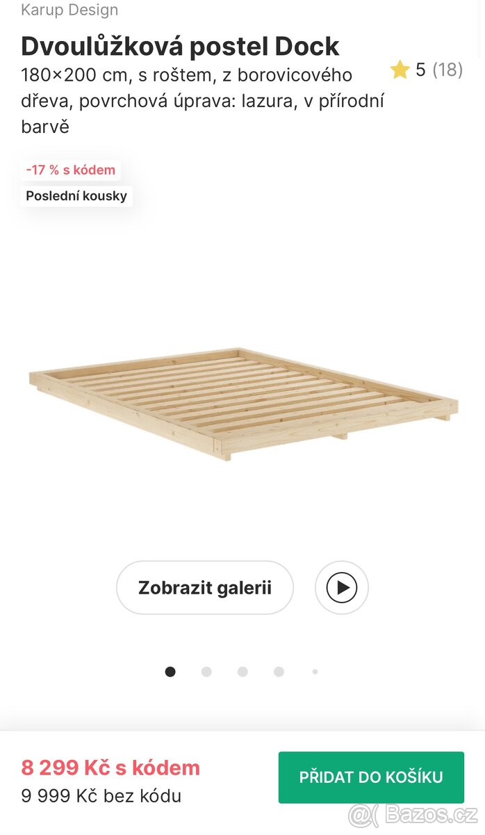 Postel Karup Design 180x200 s matrací
