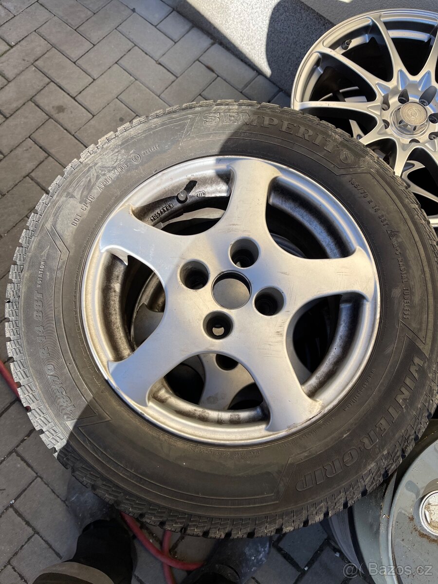 Litá kola r14, 4x100 , zimni pneu