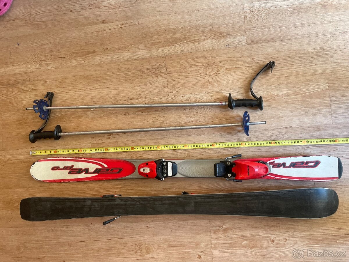 Dětské lyže 110 cm a hůlky