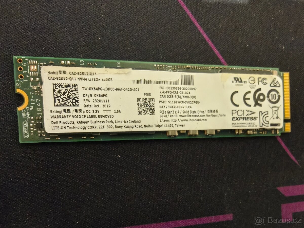 SSD NVMe Lite-on 512 Gb